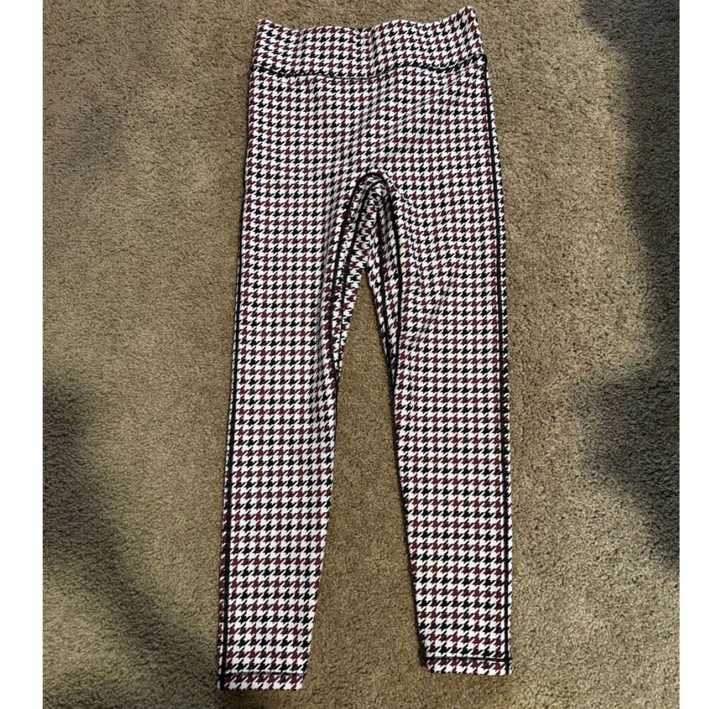 Bandier Center Stage Legging Cordovan Houndstooth High Rise Size M